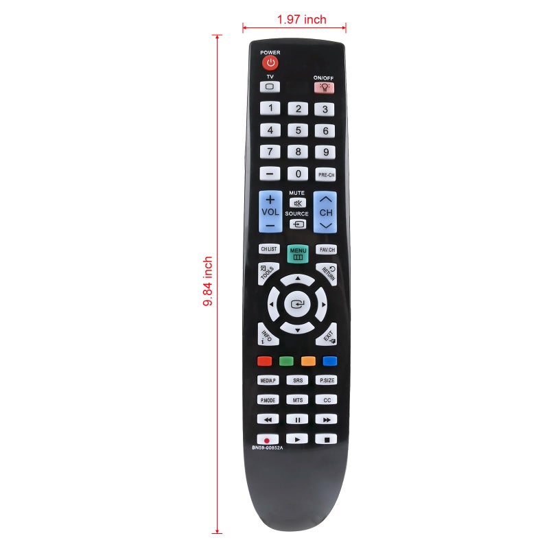 Vinabty New BN59-00852A Replaced Remote fit for Samsung TV LN32B550 LN32B550K1F LN32B640 LN37B550 LN40B550 LN40B610 LN40B610A5F LN46B610 LN52B550 LN52B610 LN55B650 PN50B550 BN59-00851A BN59-00854A BN59-00853A - Image 3